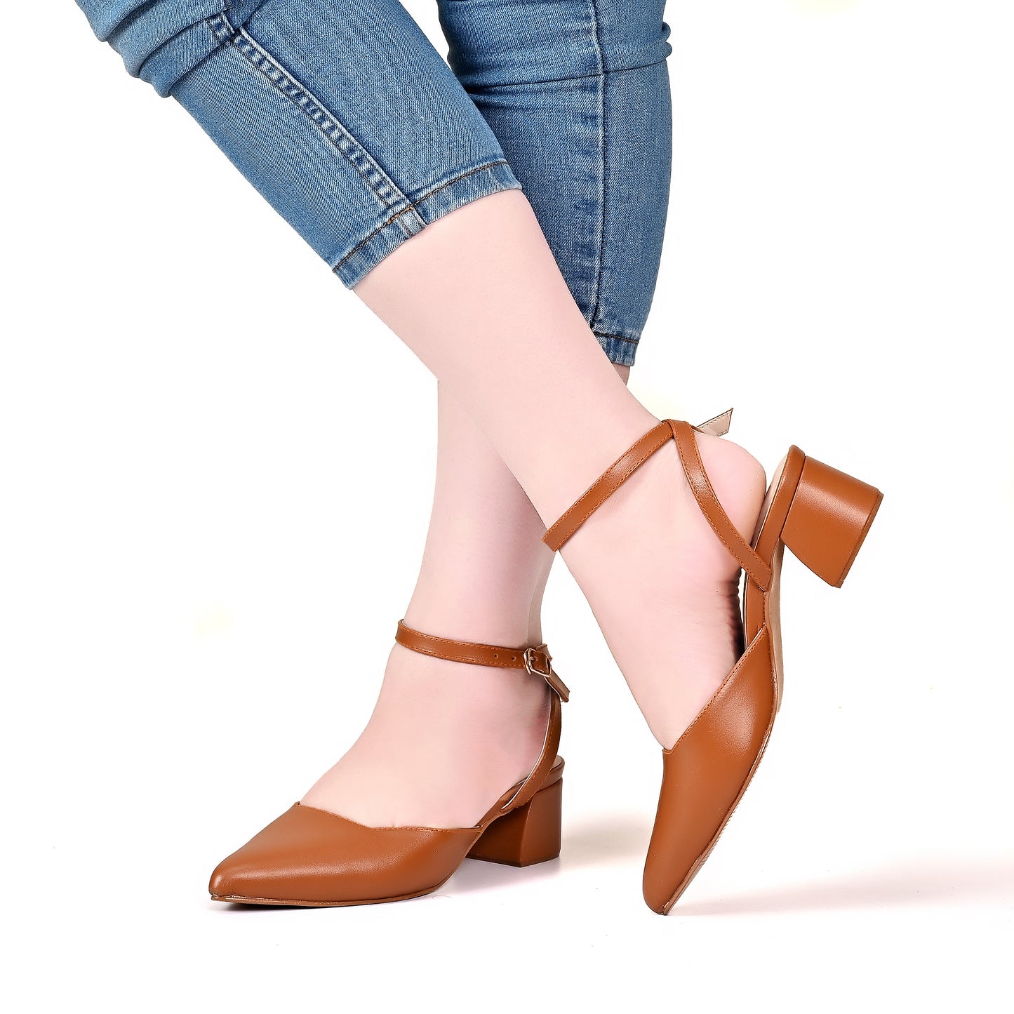 Block Heel Ankle Strap Sandal