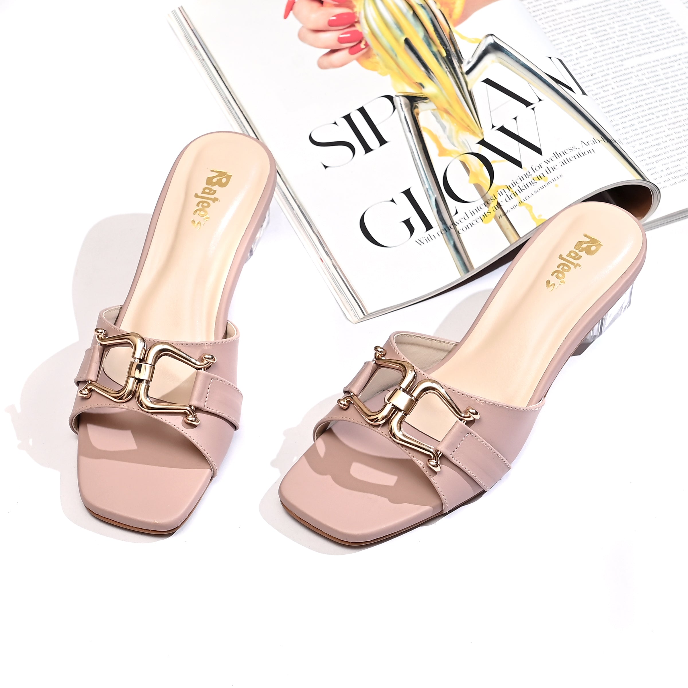 Embalished Block Heel
