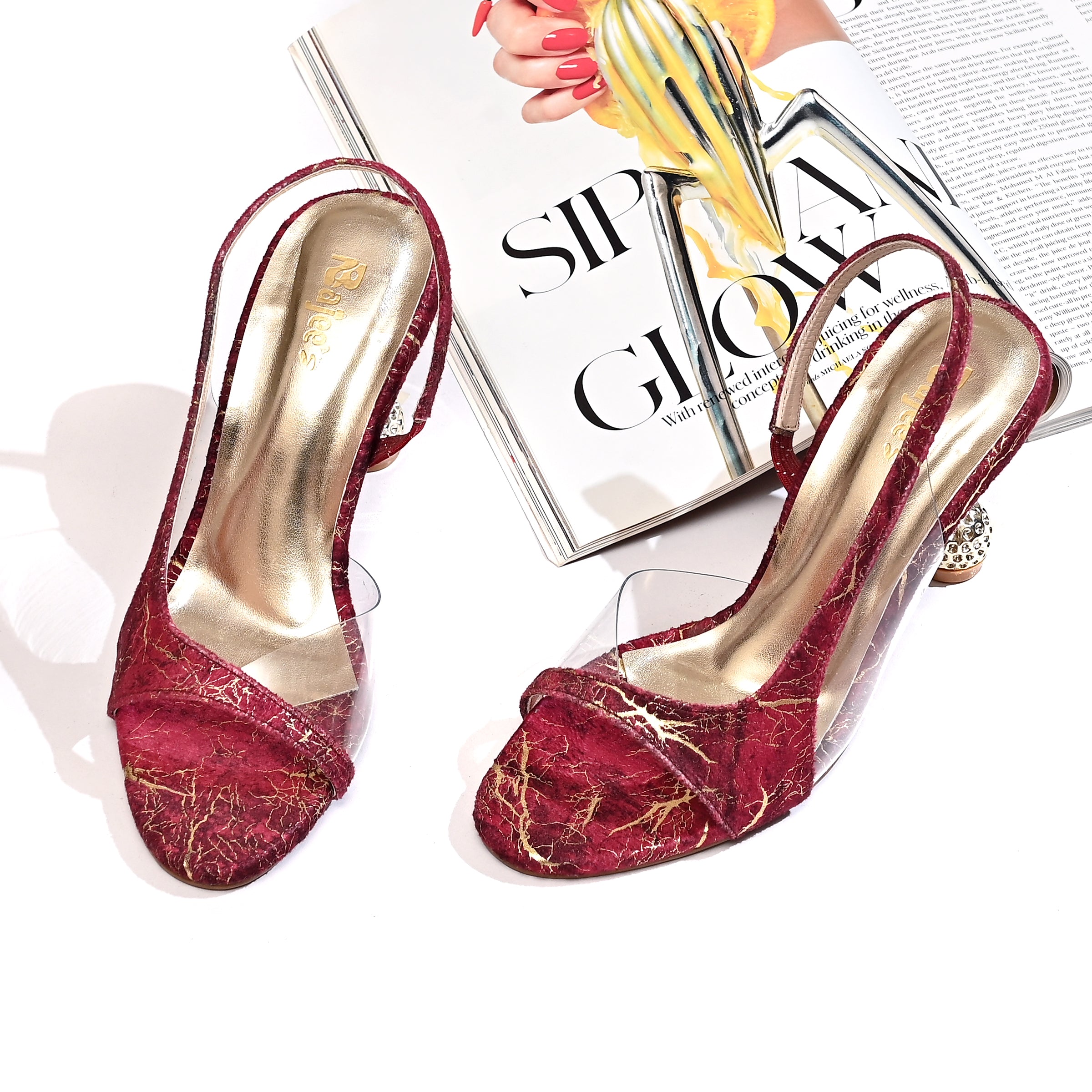 Crystal Grace – Slingback Heels with Gem Heel