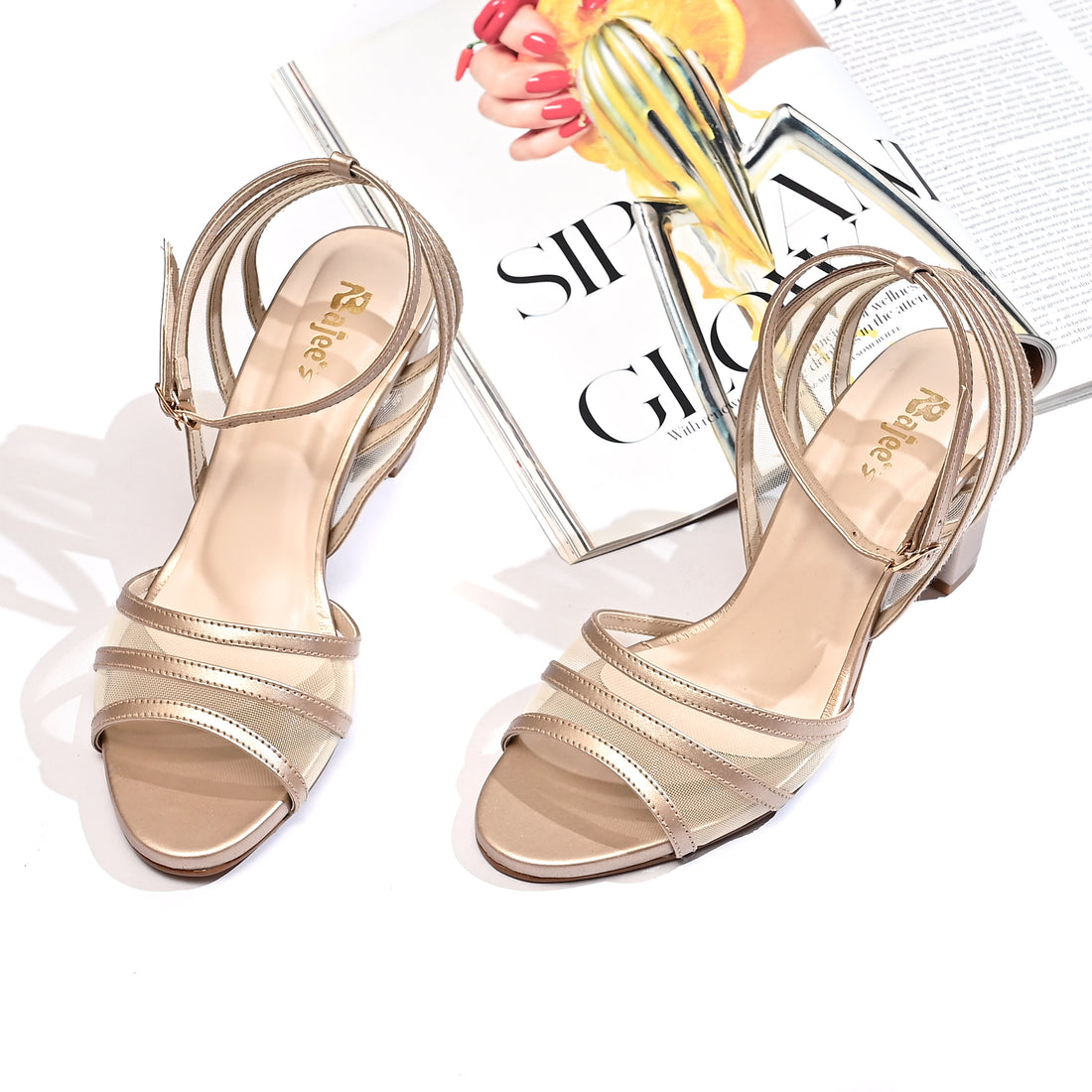 Aura Net Block Heel