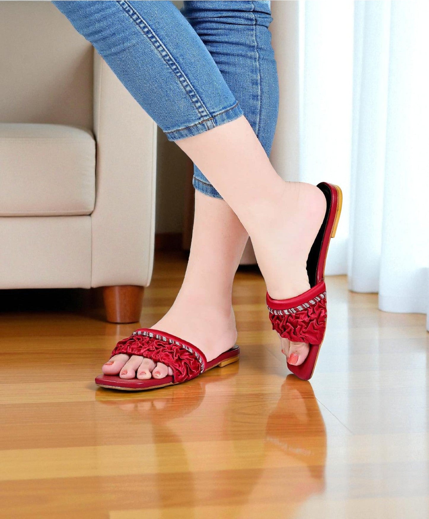 Glamorous Black Slide slipper