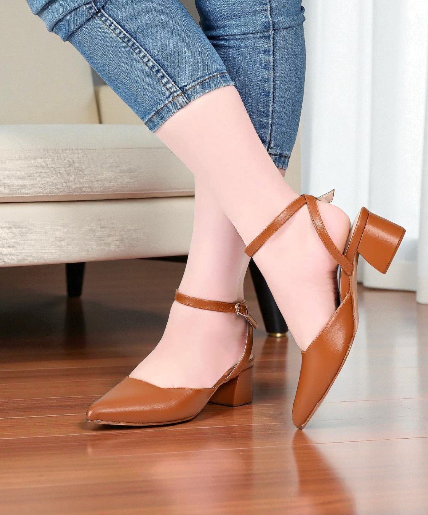 Noir Charm Block Heel