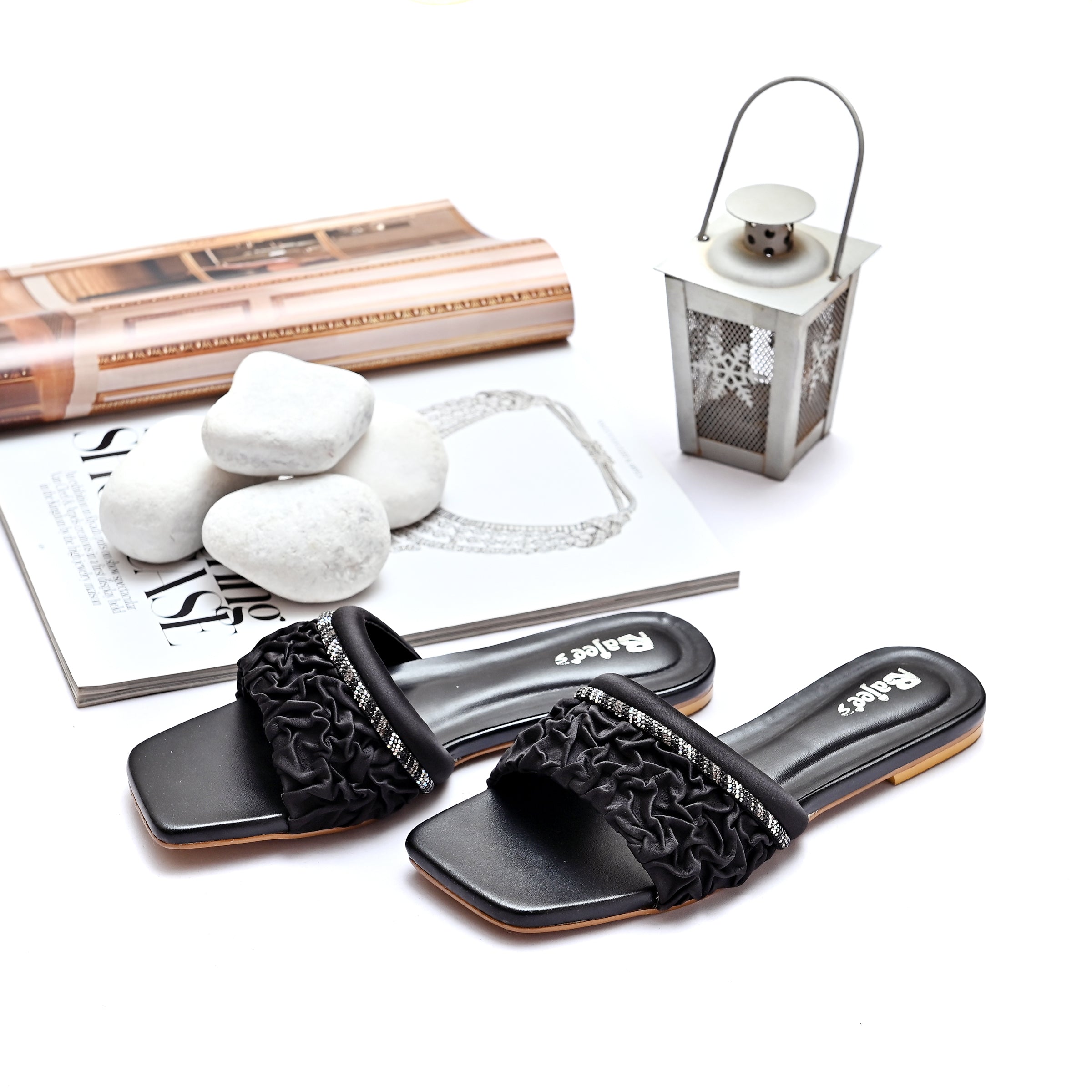 Glamorous Black Slide slipper